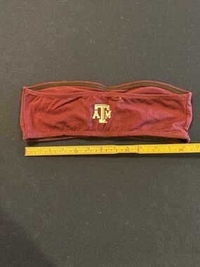 Texas A&M Maroon Strapless Bandeau Sz L